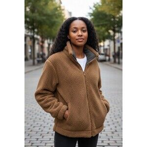 Vintage Secret Garden Sherpa Jacket,Size XL,Brown